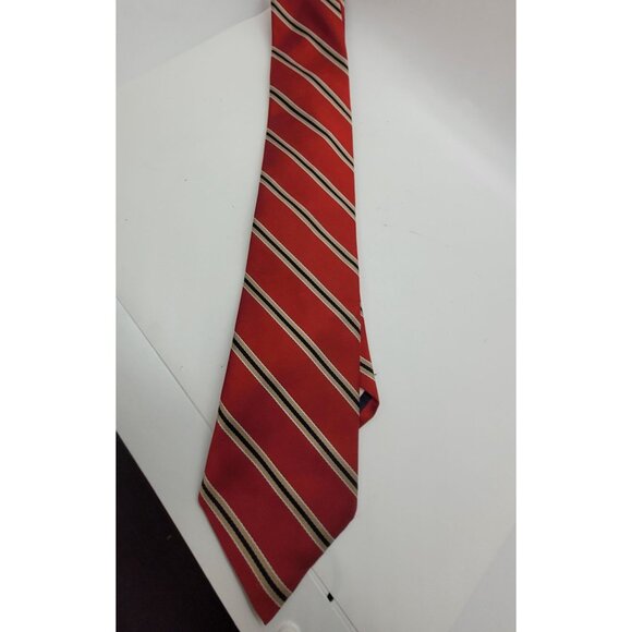 VTG REPP 100% Silk Stripped Neck Tie Warren St. Quality Shop USA Old Money - Picture 3 of 5